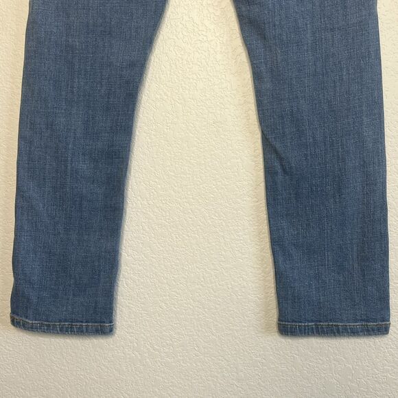 Pilcro Anthropologie Size 26 Embroidered Slim Boyfriend Pocket Blue High Rise F8 - Picture 6 of 8